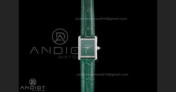 Tank Must 22mm AF SS Best Edition Green Dial On Green Leather Ronda Quartz