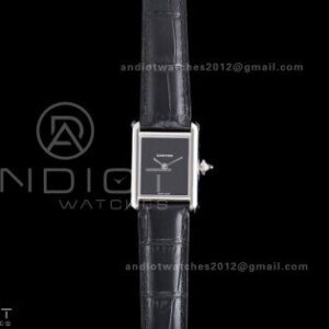 Tank Must 22mm SS AF Best Edition Black Dial On Black Leather Ronda Quartz