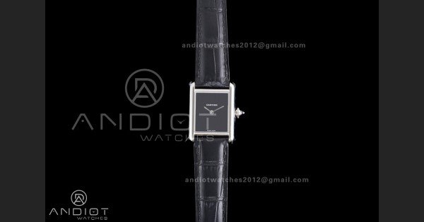 Tank Must 22mm SS AF Best Edition Black Dial On Black Leather Ronda Quartz