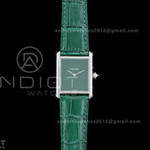 Tank Must 25.5mm AF SS Best Edition Green Dial On Green Leather Ronda Quartz