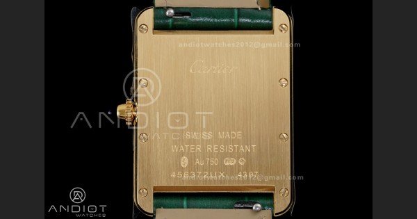 Tank Must 25.5mm YG AF 1:1 Best Edition Green Dial On Green Leather Ronda Quartz - Image 7