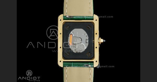 Tank Must 25.5mm YG AF 1:1 Best Edition Green Dial On Green Leather Ronda Quartz - Image 8