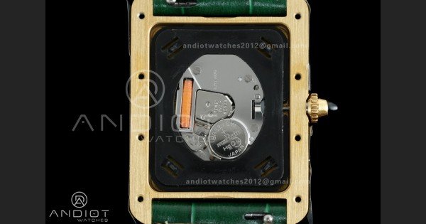 Tank Must 25.5mm YG AF 1:1 Best Edition Green Dial On Green Leather Ronda Quartz - Image 9