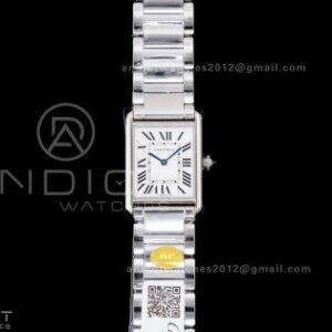 Tank Must SS 25.5mm AF 1:1 Best Edition White Dial on SS Bracelet Ronda Quartz