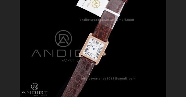 Tank Solo 24.4mm RG AF 1:1 Best Edition White Dial on Brown Croco Leather Strap Ronda Quartz - Image 2