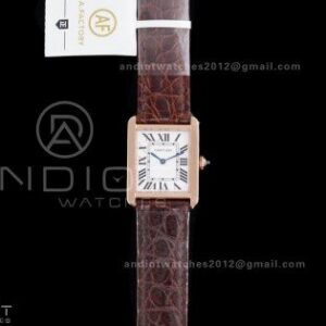 Tank Solo 24.4mm RG AF 1:1 Best Edition White Dial on Brown Croco Leather Strap Ronda Quartz