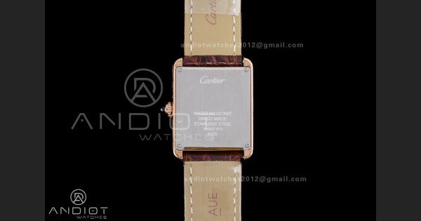 Tank Solo 24.4mm RG AF 1:1 Best Edition White Dial on Brown Croco Leather Strap Ronda Quartz - Image 6