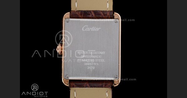 Tank Solo 24.4mm RG AF 1:1 Best Edition White Dial on Brown Croco Leather Strap Ronda Quartz - Image 7