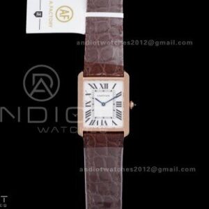 Tank Solo 27.4mm RG AF 1:1 Best Edition White Dial on Brown Croco Leather Strap Ronda Quartz