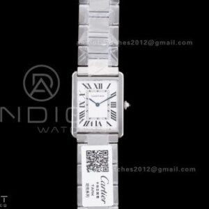 Tank Solo 27.5x34.8mm AF SS White Dial on SS Bracelet Ronda Quartz
