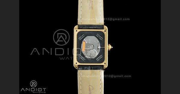 Tank Solo Ladies 24.4mm YG AF 1:1 Best Edition White Dial on Black Croco Leather Strap Ronda Quartz - Image 8