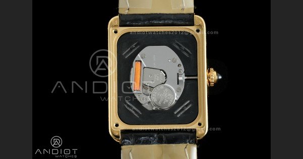 Tank Solo Ladies 24.4mm YG AF 1:1 Best Edition White Dial on Black Croco Leather Strap Ronda Quartz - Image 9
