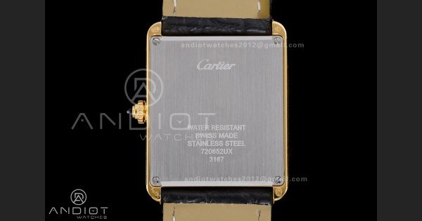 Tank Solo Ladies 27.4mm YG AF 1:1 Best Edition White Dial on Black Croco Leather Strap Ronda Quartz - Image 7