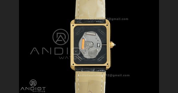 Tank Solo Ladies 27.4mm YG AF 1:1 Best Edition White Dial on Black Croco Leather Strap Ronda Quartz - Image 8