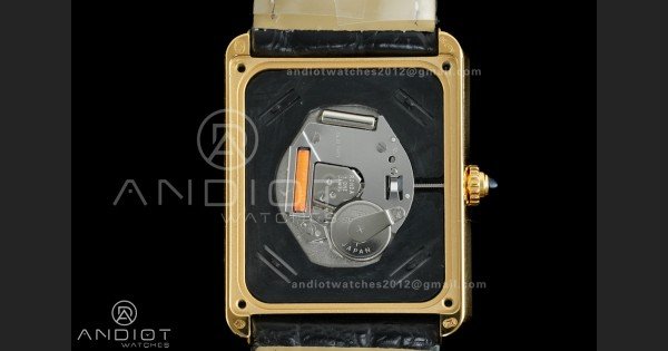 Tank Solo Ladies 27.4mm YG AF 1:1 Best Edition White Dial on Black Croco Leather Strap Ronda Quartz - Image 9