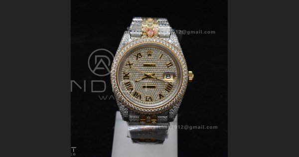 TWD 41mm Best Version Diamond DateJust Roman Dial 2 Tone Yellow Gold - Image 2