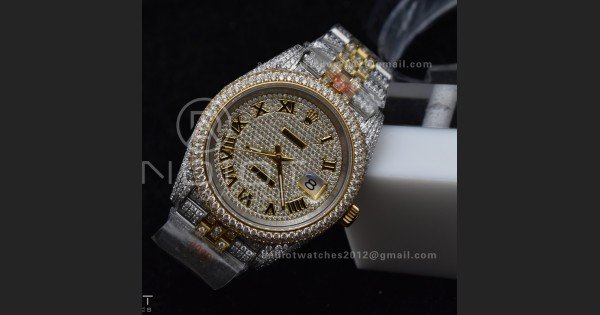 TWD 41mm Best Version Diamond DateJust Roman Dial 2 Tone Yellow Gold - Image 3