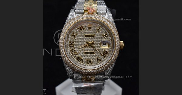 TWD 41mm Best Version Diamond DateJust Roman Dial 2 Tone Yellow Gold - Image 4