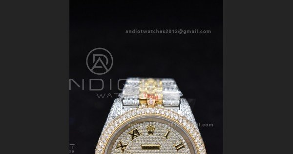 TWD 41mm Best Version Diamond DateJust Roman Dial 2 Tone Yellow Gold - Image 6