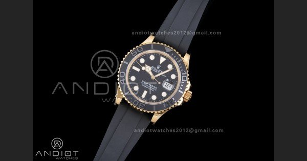 Yacht-Master 42mm 226658 YG QF 1:1 Best Edition 3D Black Ceramic Bezel on Oysterflex Strap SH3235 (Weighted) - Image 2