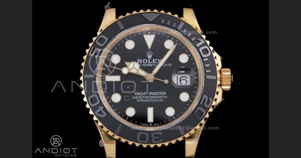 Yacht-Master 42mm 226658 YG QF 1:1 Best Edition 3D Black Ceramic Bezel on Oysterflex Strap SH3235 (Weighted) - Image 3
