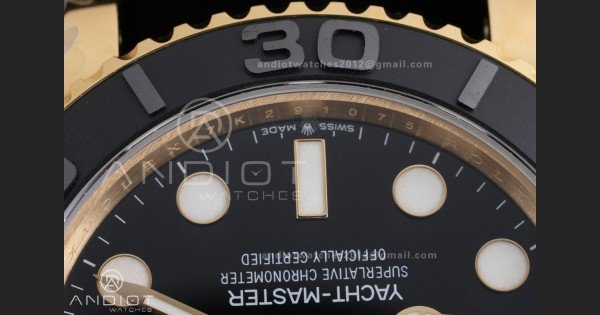 Yacht-Master 42mm 226658 YG QF 1:1 Best Edition 3D Black Ceramic Bezel on Oysterflex Strap SH3235 (Weighted) - Image 6