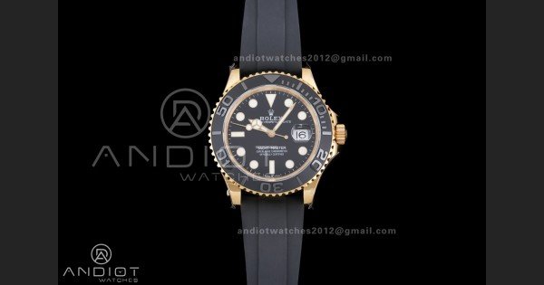 Yacht-Master 42mm 226658 YG QF 1:1 Best Edition 3D Black Ceramic Bezel on Oysterflex Strap SH3235 (Weighted)